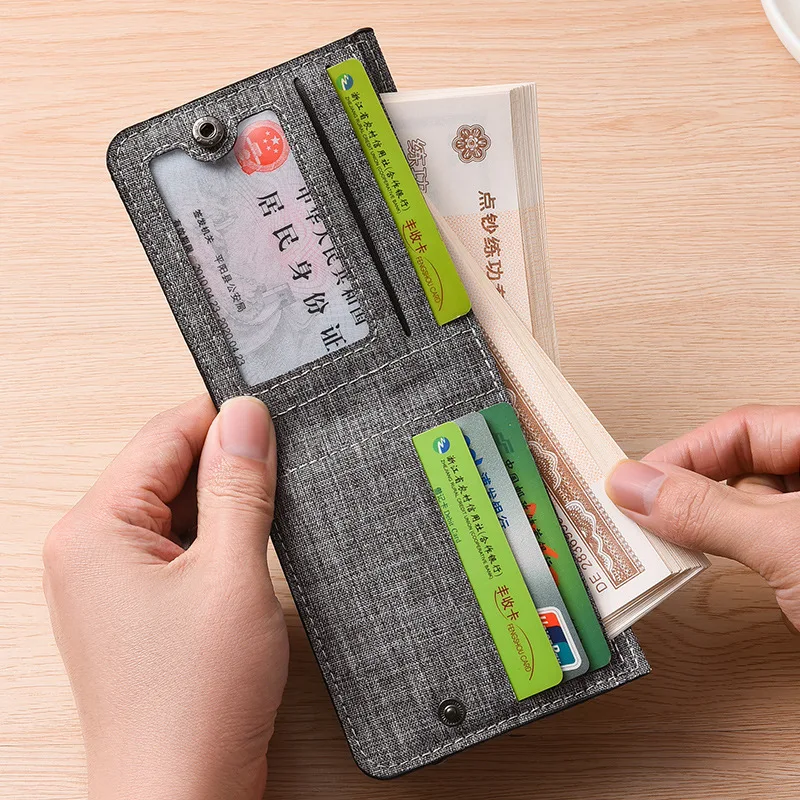 New Style Male Zip Wallet Cowboy Fabric Ultra Thin Short Canvas