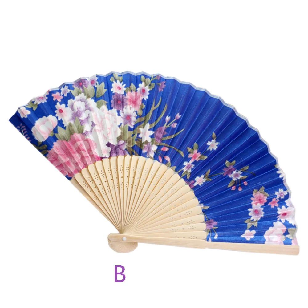 Vintage  Folding Hand Held Flower Fan Chinese Dance Party Pocket Gifts 3