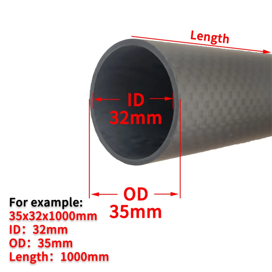 트윌 매트 탄소 섬유 튜브, 드론 액세서리, 3k 탄소 섬유 튜브, OD18 20 21 22 23 24 25 26 27 28 29 30 32 35mm 길이 1000mm