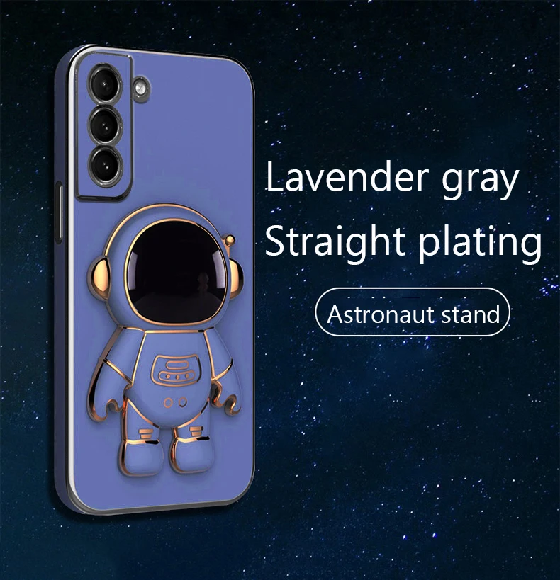 3D Astronaut Fold Stand Plating Case For Samsung Galaxy S22 S21 Ultra S20 FE S10 Plus A52 A53 A51 A32 A33 A71 A72 4G 5G Cover classic Galaxy S20 FE 5G Phone Cases