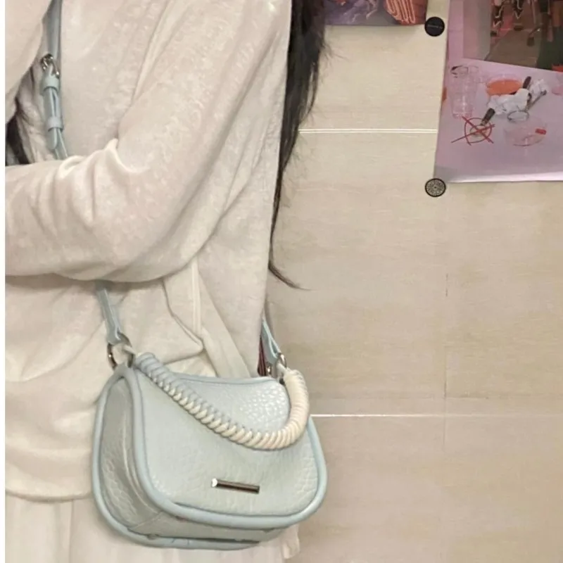 JIAERDI Hot Girls Blue Square Hand Bag Purse Women Harajuku Aesthetic Handle Y2k Crossbody Bags Ladies Retro Messenger Bag 2025