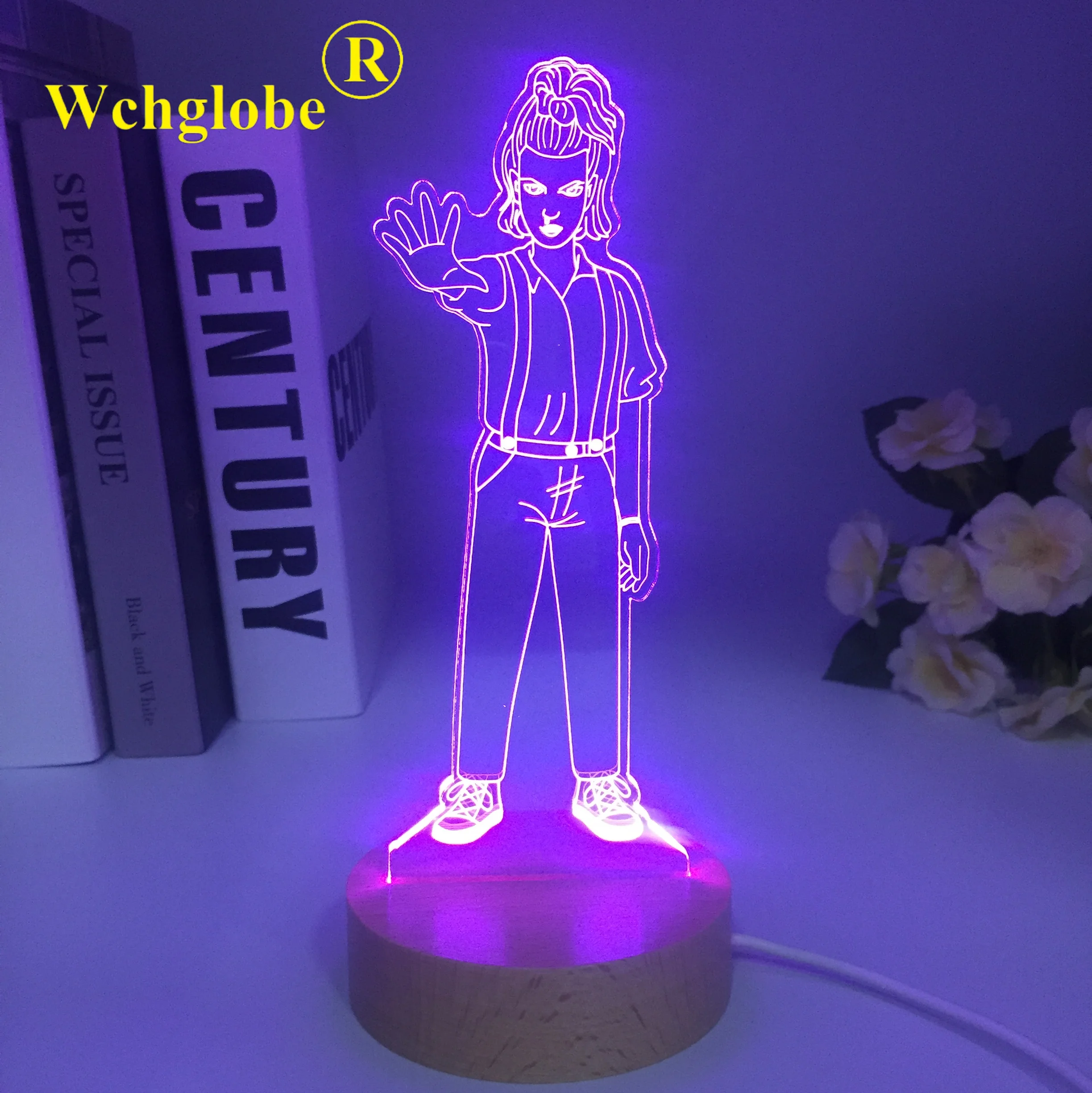 

American Web TV Series Led Night Light 7 Colors Wooden Touch Sensor Bedroom Nightlights Table Lamp Kids Gift
