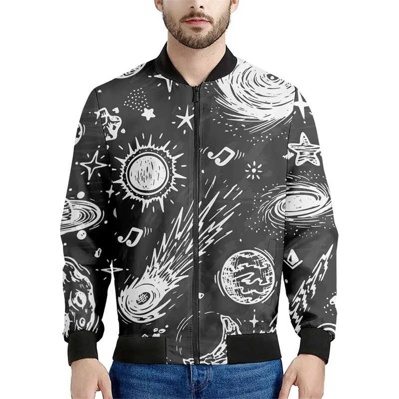 thumbnail image 1 of Chaqueta con estampado de galaxia espacial para hombre, chaqueta con estampado 3D de cielo estrellado, manga larga, moda Harajuku, chaquetas de gran tamaño con cremallera, abrigo de calle, 1 of 4