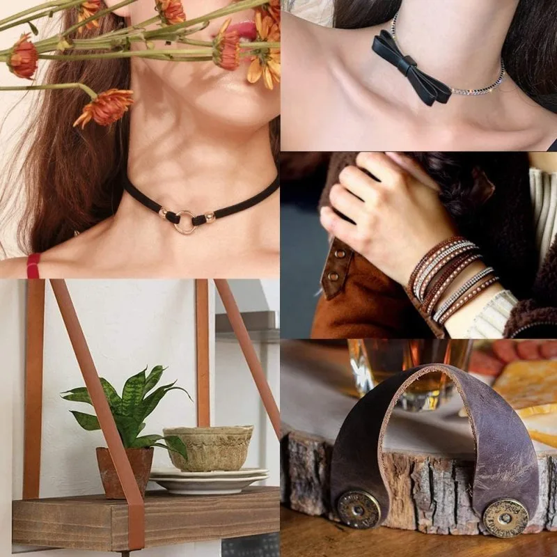 196 Inch Soft Leather Strap Strips 3/4 Inch Wide Leather Strap Belt Full Grain Cord Wrap DIY Crafts Projects