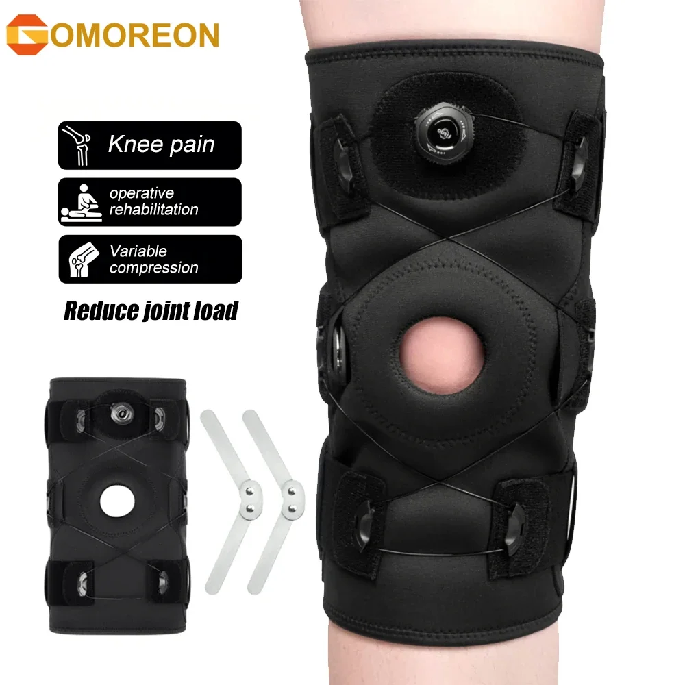 Hinged Knee Brace for Meniscus Tear Adjustable Support for Knee Pain with Hinges & Built-in Side Stabilizers Running 1Pcs knee support