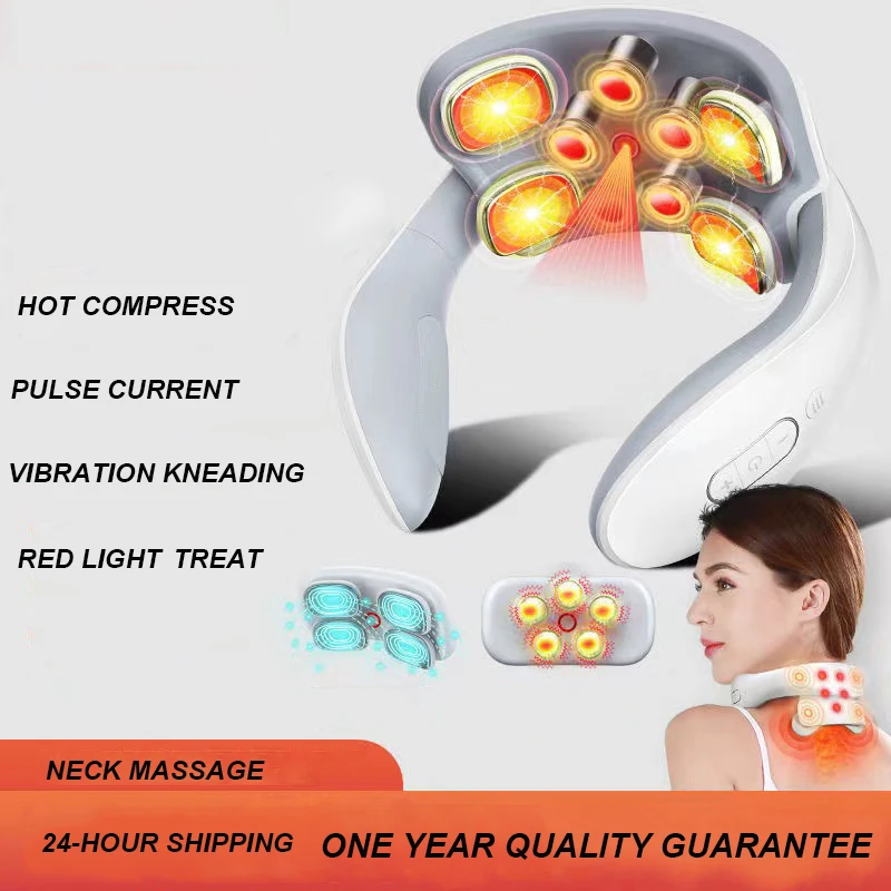 Smart Electric Neck Massager Neck Shoulders Massage Vibration Hot