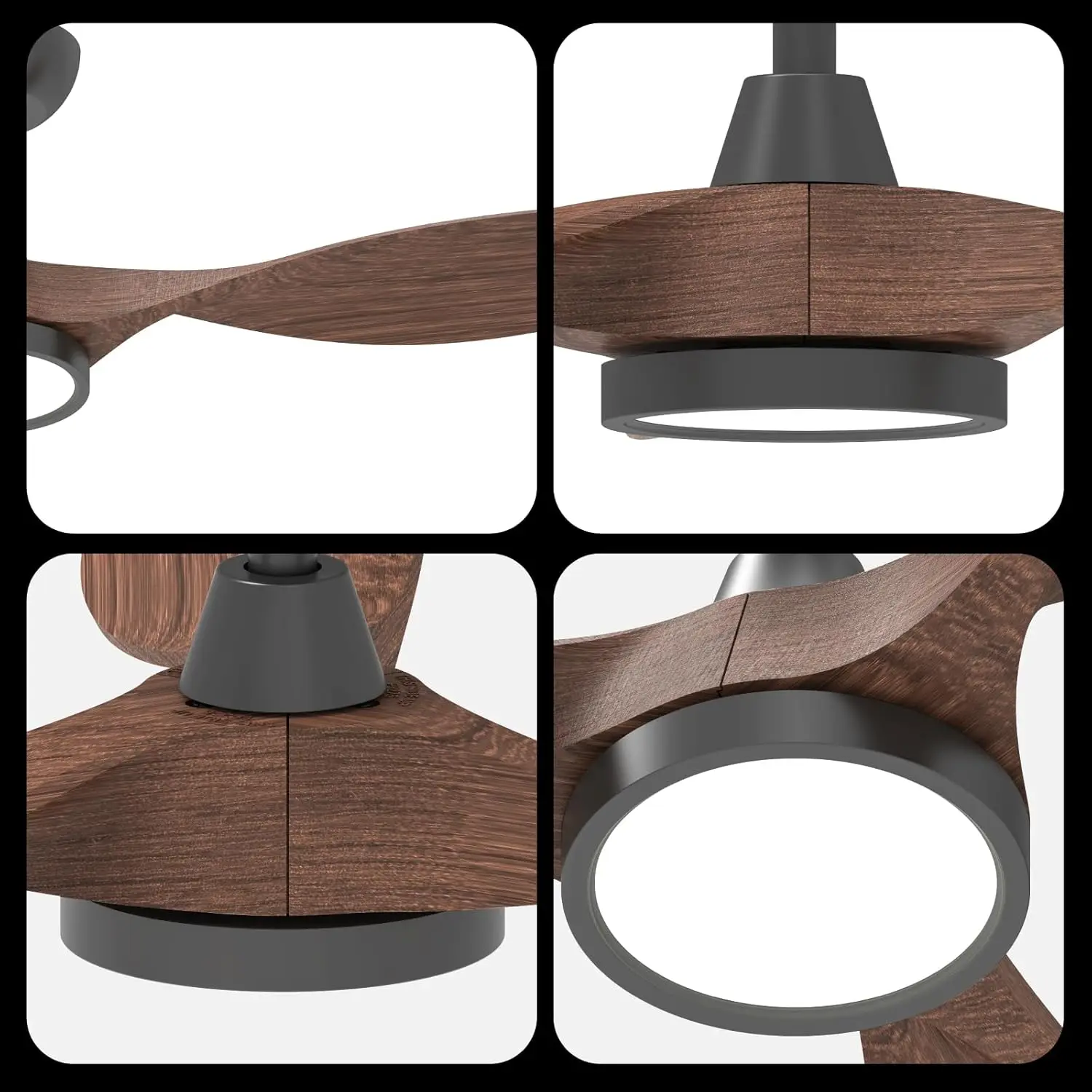 Ceiling Fans with Lights and Remote, 52 Inch Large Airflow Indoor Ceiling Fans with Quiet DC Motor