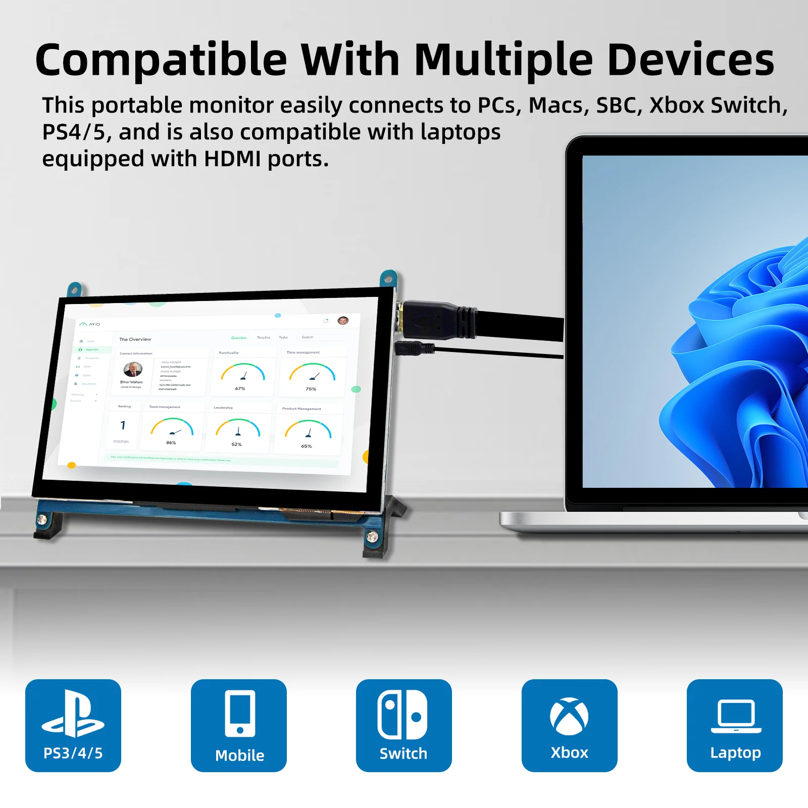 Computer Monitor Computer Secondary Screen Touch Screen Display Raspberry Pi 7 inch screen IPS TFT LCD HDMI Display Touch Screen Monitor 1024*600