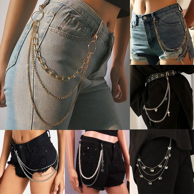 Hiphop Hook Trousers Jeans Keychain  Punk Street Butterfly Belt Waist -  Chain Women - Aliexpress