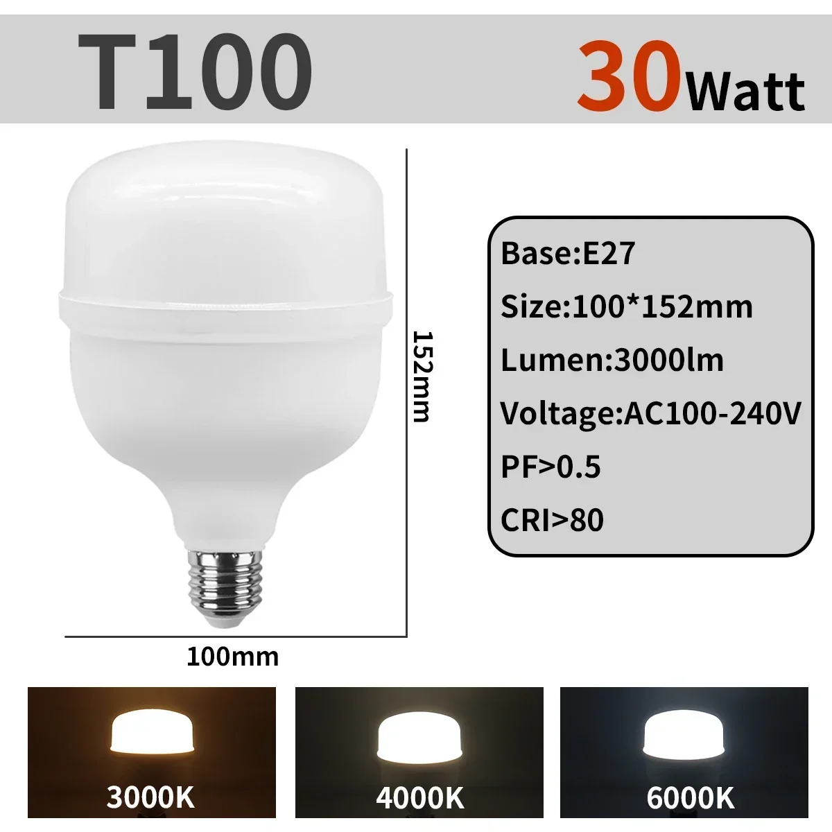 Description Picture 6 of item5pcs LED Lamp Bulb LED Light Bombilla 50W 40W 30W 20W Hight Lumen LED Lampada AC 110V 220V E27 Lighting Lamp Lampara Led