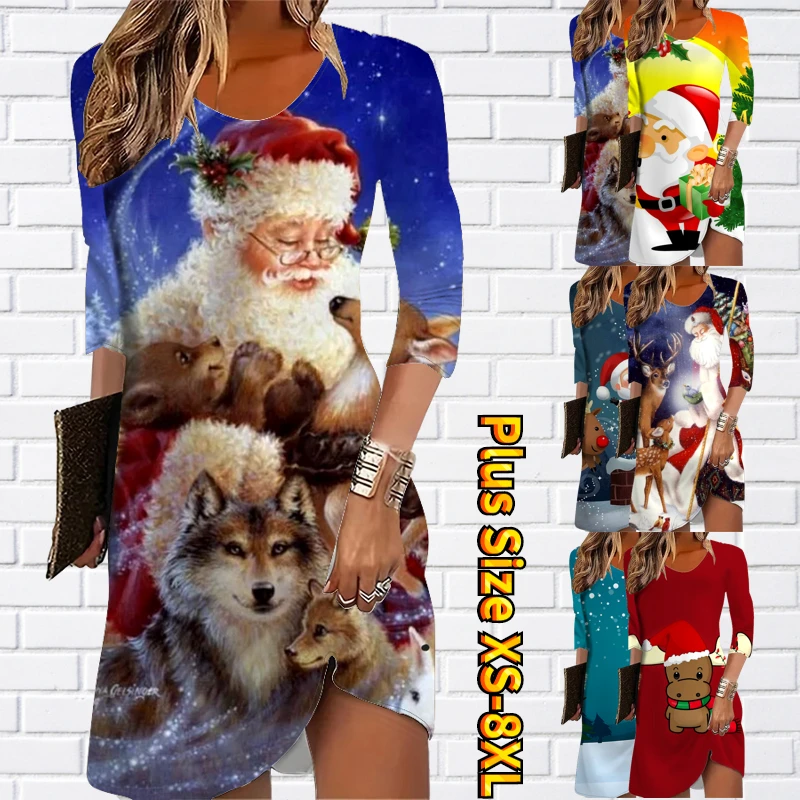 

Зимняя женская юбка с круглым вырезом и длинным рукавом, осенняя Облегающая Юбка нового дизайна с принтом, юбка миди на Хэллоуин, модная Юбка До Колена