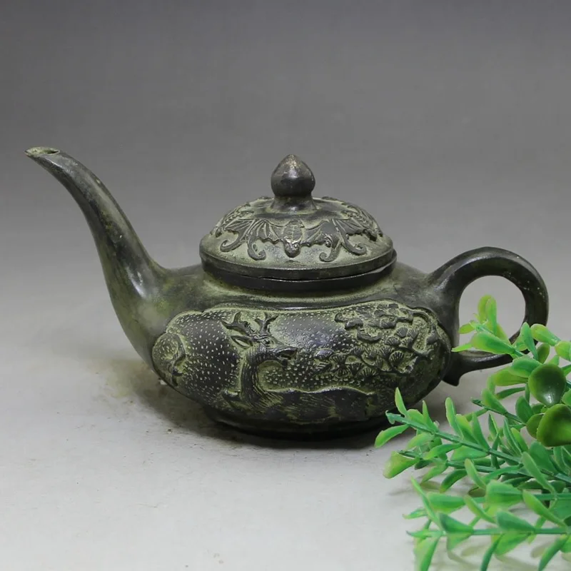 

Wholesale collection of pure copper ornaments, brass sika deer wine pot, tea pot