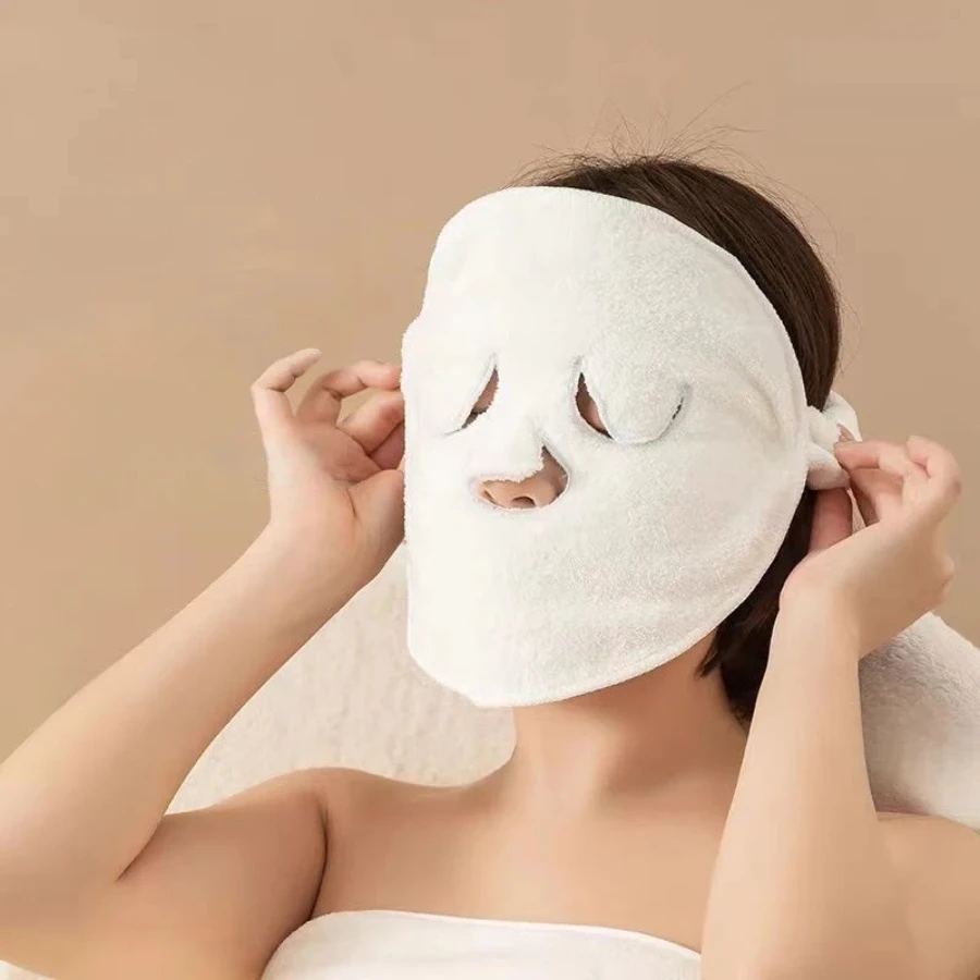 

Face-Shaped Towel, Facial Towel, White, Moisturizing, Hydrating, Beauty Salon, Cold Hot Compress Mask, Thickened