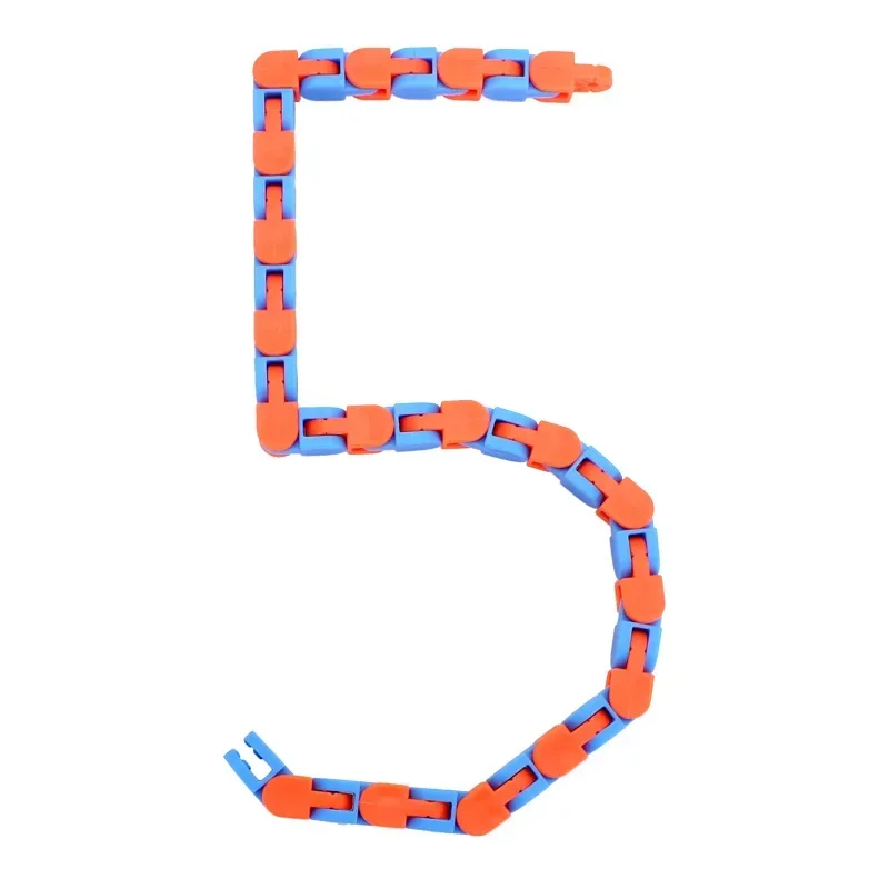 1/2/5pcs DIY Shape 24 Links Wacky Tracks Fluid Wrist Joints Vent Fidget Sensory Toys Snake Puzzle Stress Relief Fidget Toy fidget toys,puzzle toys,anti stress toys