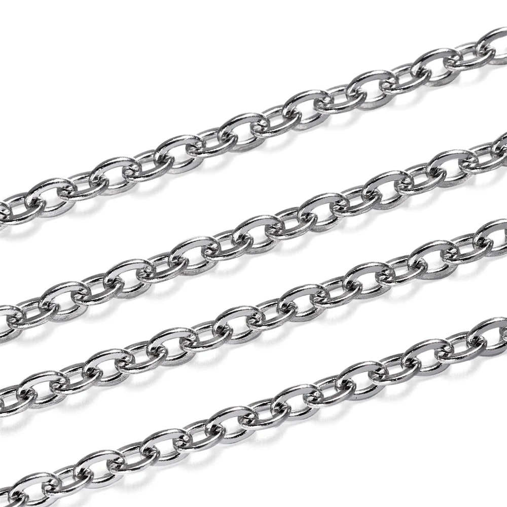 Stainless Steel Necklace Chain Bulk  Lots Stainless Steel Chain Lot -  5m/lot 3 4 5 6 - Aliexpress