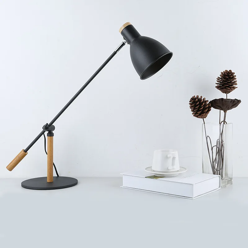 

Modern Wood Table Lamp Black White Indoor Art Lamp Living Room Bedroom Decoration Wood Light