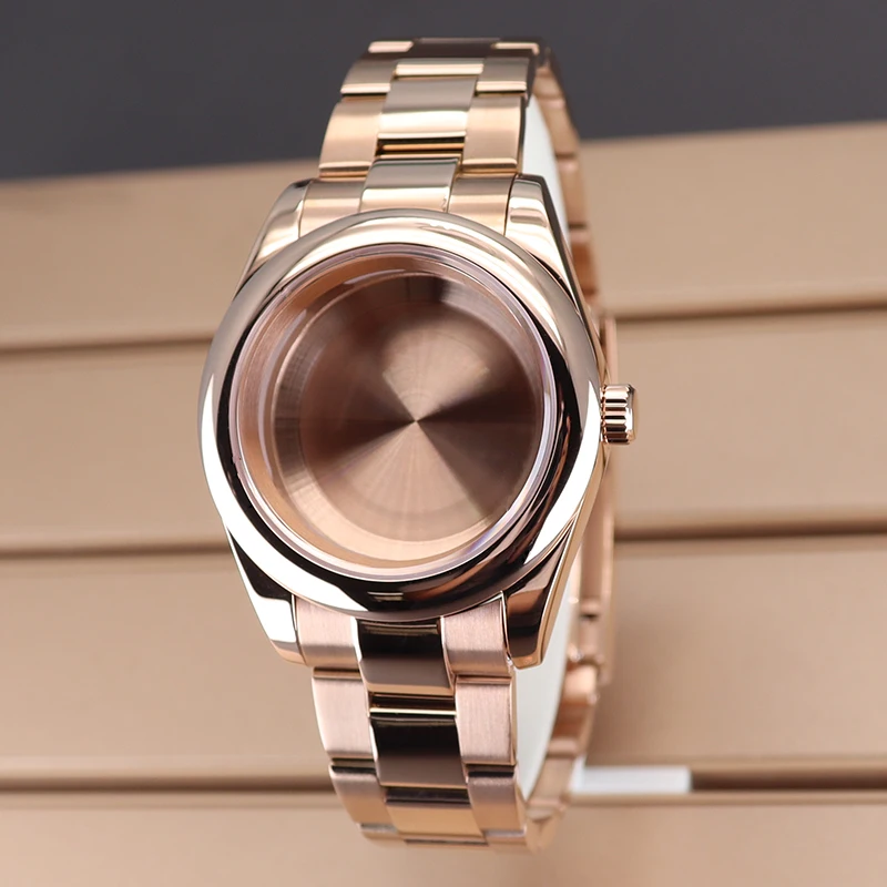 

Rose Gold 36mm 40mm Men's Watch Case Bracelet Parts For Oyster Air King Seiko nh34 nh35 nh36/38 Miyota 8215 Movement 28.5mm Dial