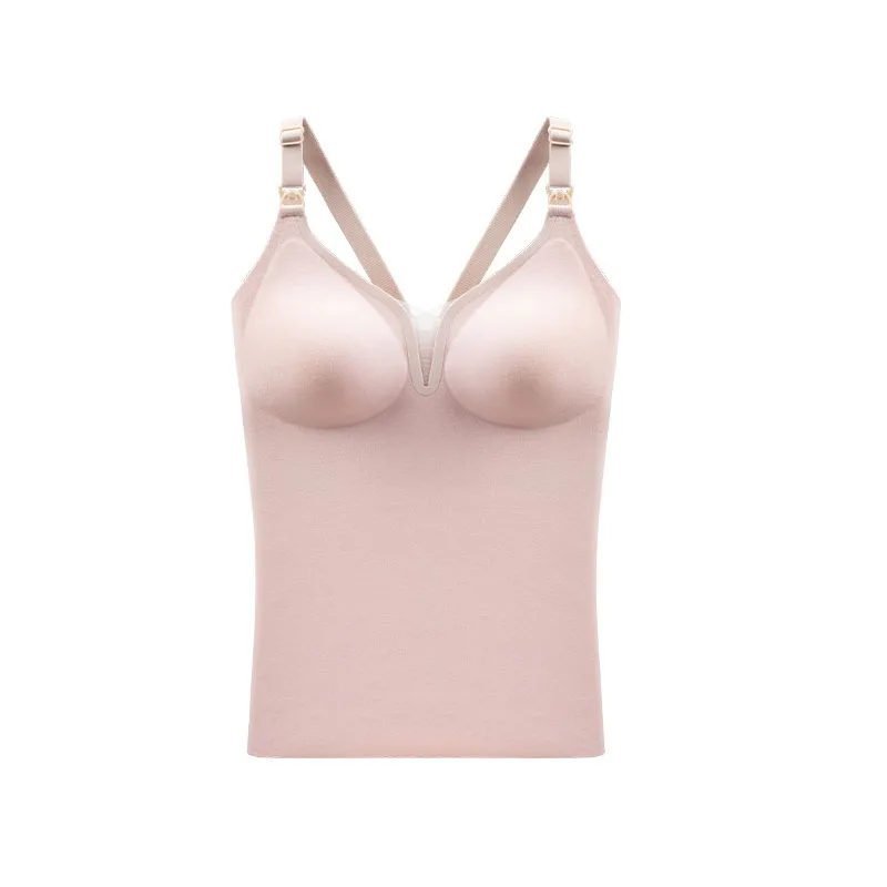 Autumn Winter Pregnant Women Nursing Vest Shirts with Pads Warm Strap Top Maternity Breastfeeding Tees Lactation Camisole