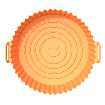 1Pcs Air Fryer Silicone Basket Silicone Mold Airfryer Oven Baking Tray Pizza Fried Chicken Basket Reusable Pan Liner Accessories