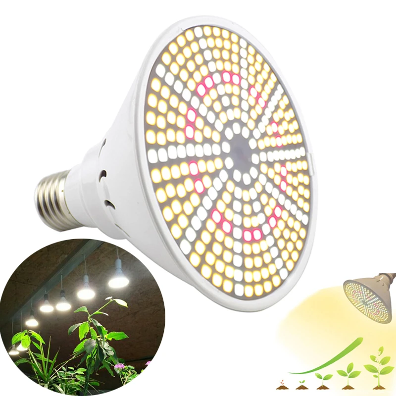290 LED Plant Grow Light Bulbs Full Spectrum E27 Lamp Hydro Sunlight