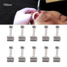 

100 Pcs Stainless Steel Orthodontic Crimpable Hook Dental Accessory Long Short Type Optional Tooth Care Orthodontic Tools