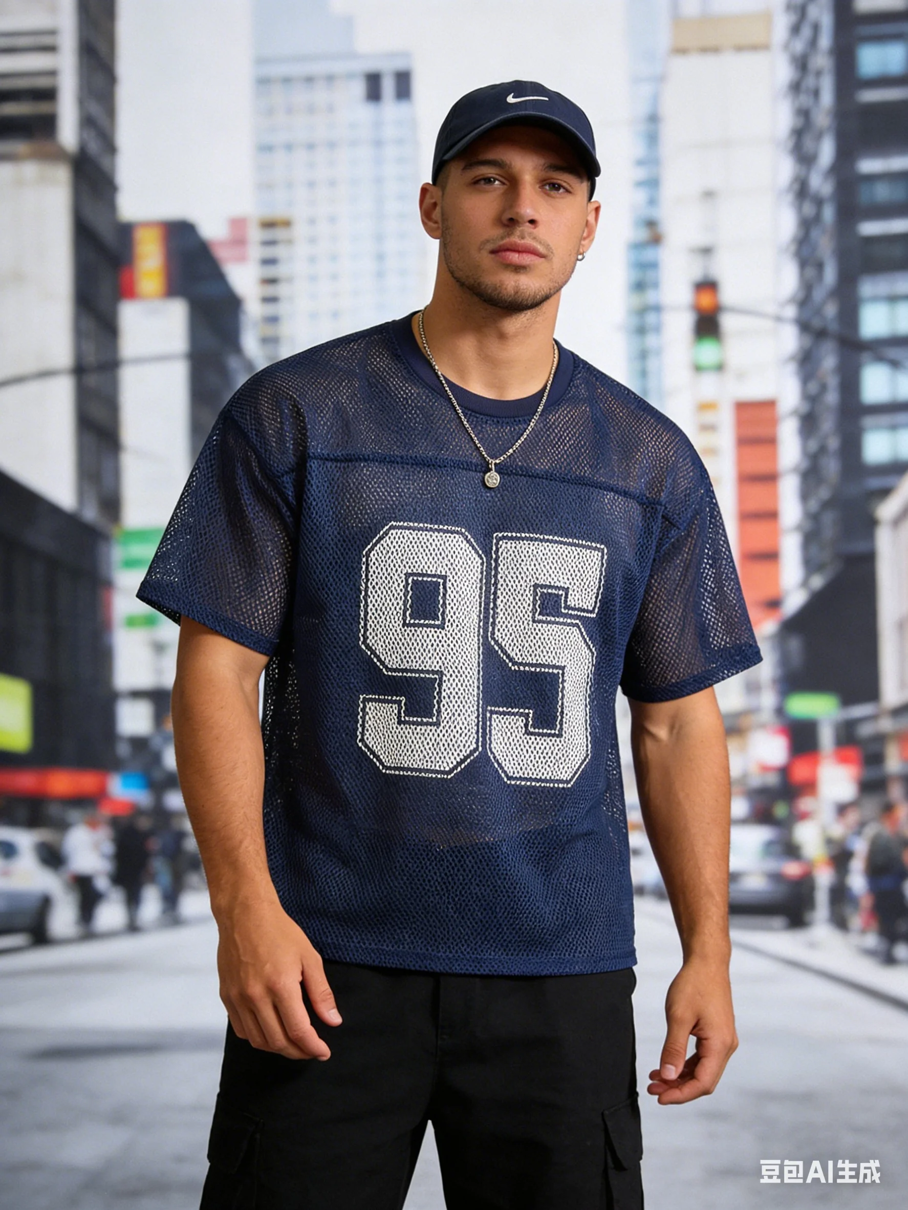 Herren Mesh T-Shirt Sommer Casual Sport Kurzarm Atmungsaktiv 95% Bedruckt Locker Sitzend Streetwear für Tägliches Training Outdoor-Aktivitäten