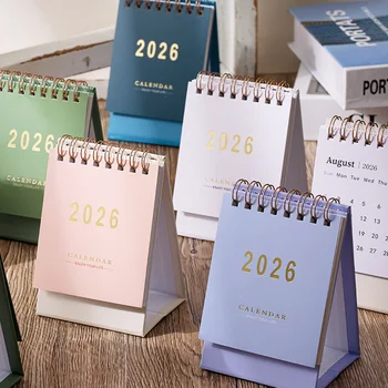 2026 Calendario semplice Calendario da tavolo piccolo Calendario a spirale creativo Planner Decorazione desktop Cancelleria per ufficio 2026