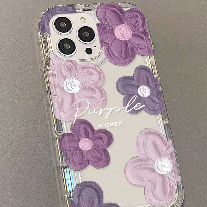 Vibrant Purple Floral Soft Phone Case Back Cover