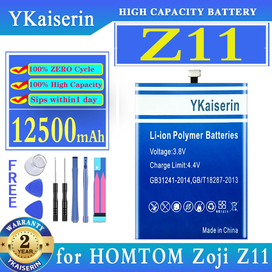 

YKaiserin 12500mAh Replacement Battery for HOMTOM Zoji Z11 Moile Phone