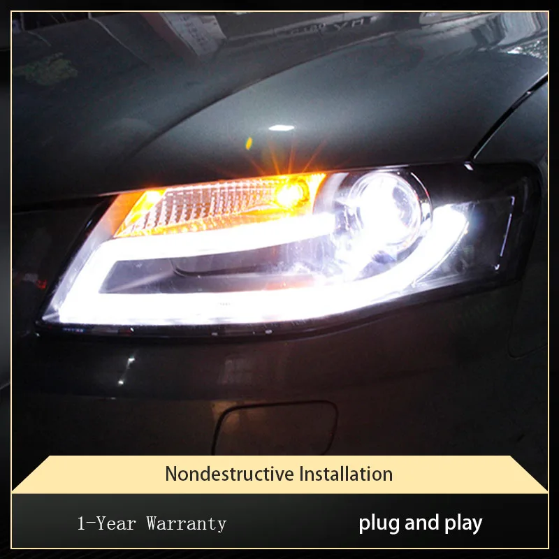 아우디 A4L B9 용 자동차 스타일링 헤드라이트 2009-2012 헤드라이트 DRL LED 프로젝터 렌즈 헤드 램프, 크세논 빔 자동차 액세서리