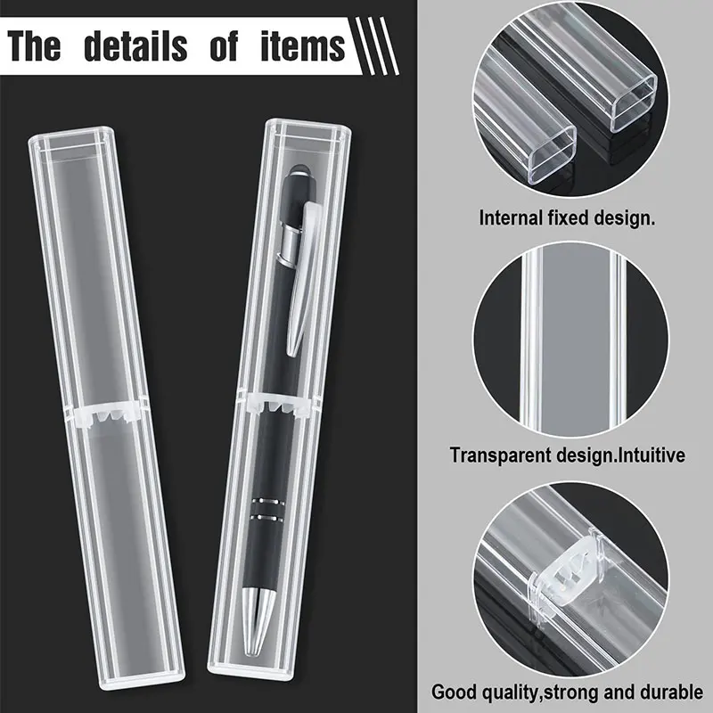

30Pcs Plastic Clear Acrylic Pen Case Gift Empty Pencil Boxes Plastic Pen Storage Transparent Plastic Pencil Boxes