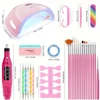 YIKOOLIN UV LED Lamp Professional Nail Tool Set With 20000RPM LElectric Drill Machine Complete Manicure Kit For Beginners 6