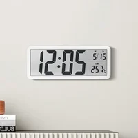 Digital Wall Clock Electronic Wall Mounted LCD Disply Clocks Multifunctional Temperature and Time Week Display Alarm Clock White 1