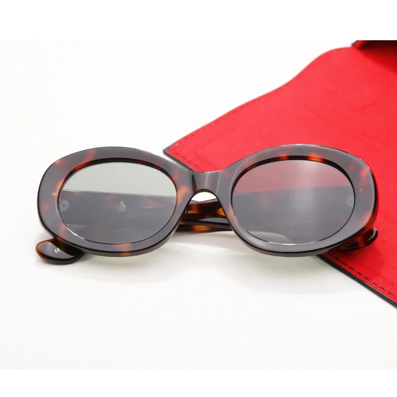

High Quality Sunglasses for Men Oval Thick Acetate Handmade Vintage Glasses Outdoor Retro Fashion Design UV400 Women SUN GLASSES