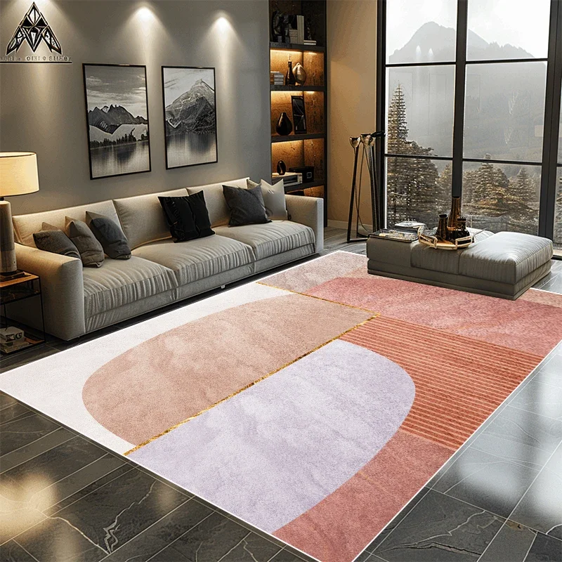 Pink Decoration Bedroom Carpet Modern Light Luxury Rugs for Living Room Soft Flannel Cloakroom Carpet Non-slip Coffee Tables Mat 4