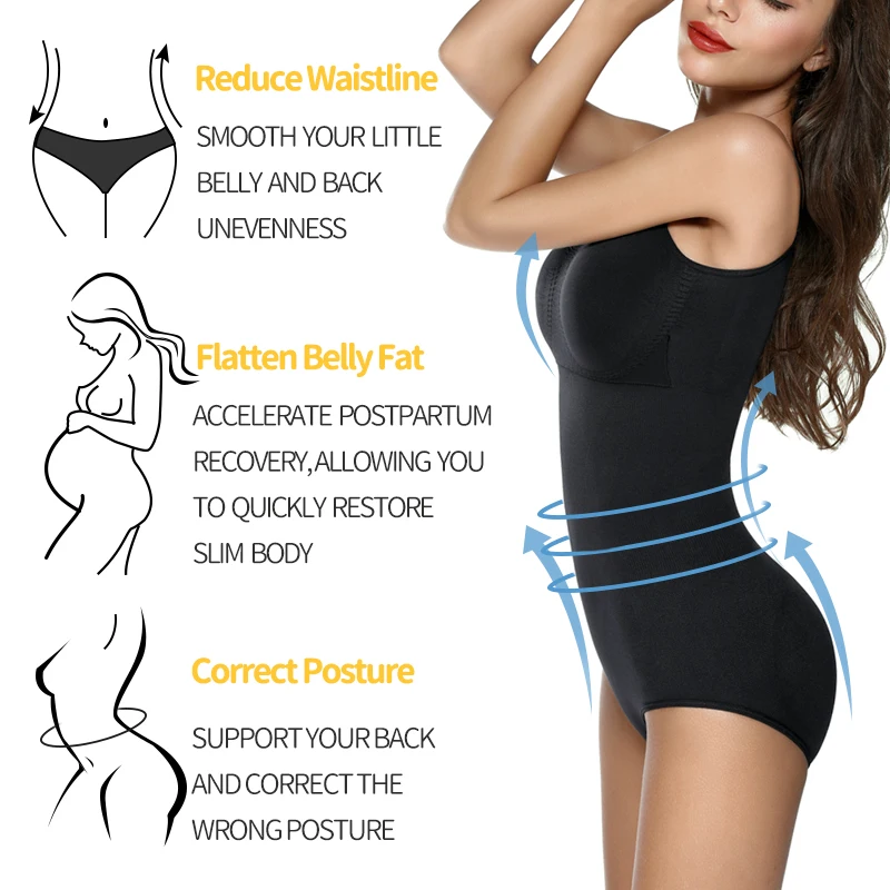 Full Body Shaper Bodysuit Shapewear Waist Trainer Women Abdomen Shapers  Tummy Control Slimming Sheath Seamless Briefer Corset