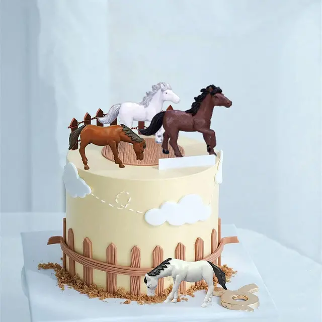 Decorazioni Torta A Tema Cavallo | 33 Pezzi Per Torte E Cupcake | Compleanni A Tema Equestre | Materiale Atossico - Foto 5