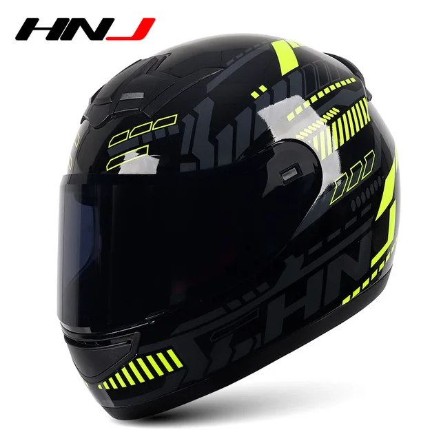 Full Helmet Motorcycle Kask Casco Moto Female Cycling Cap Horn Pink Man Motorcross Motorbike Helmet Casco De Moto HNJ939 939BlackLenHelmet
