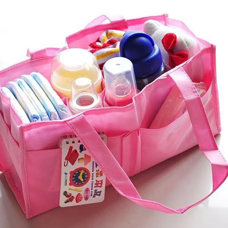 Portable Mummy Bag Large Capacity Baby Tote Diaper Organizer Nappy Maternity Handbag Bottle Storage Multi-Function Separate Bag