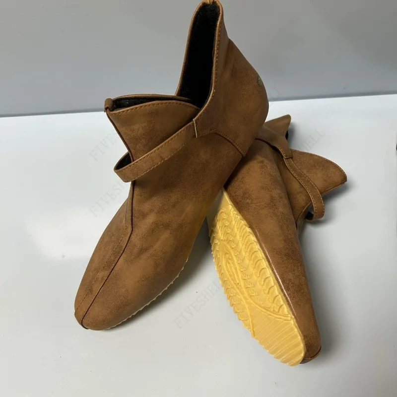 Bottes Médiévales Style Bottes Chevalier Vintage GNBOW - Style Renaissance Médiéval - Hommes Et Femmes - Talon Moyen 3-5cm Bottes Jazz Talon Moyen