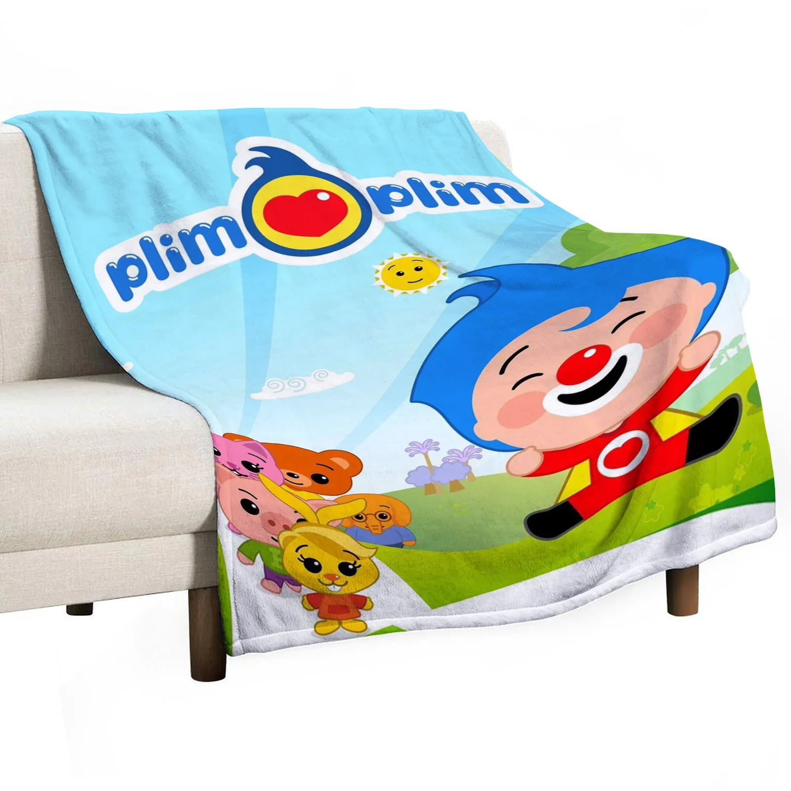 Microfiber Blanket Luxury Cover Fluffy Soft Blankets P-plim PlimsThrows Sofa Knee Anime Throw Child Cute Home Textile Garden 4