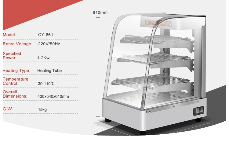 Food Warmer Cabinet Stainless Steel Food Display Warmer