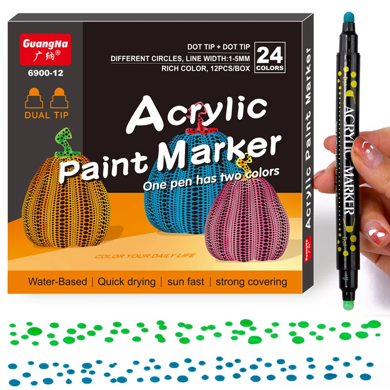 60 Acrylic Paint Pens, Acrylic Paint Markers, Fabric Markers For Textile, Canvas, Rock, Glass, Wood, Paper, Pumpkin, Diy, Paint Markers For Kids And