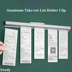 Aluminum Take-out List Ticket Tab Bill Receipt Clip Hanging Bar Kitchen Order Document Holder Tool Menu Paper Clip Organizer