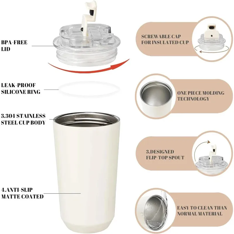 SMEG 240ML Coffee Beverage Cup Travel Portable Drinking Cup Stainless Steel Vacuum Leak proof Coffee Thermos coffee cup coffee mug