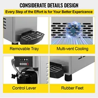 Machine à crème glacée VEVOR de comptoir à tête unique 8116F 220V, prise européenne, alarme de manque de crème, idéale pour la restauration 6