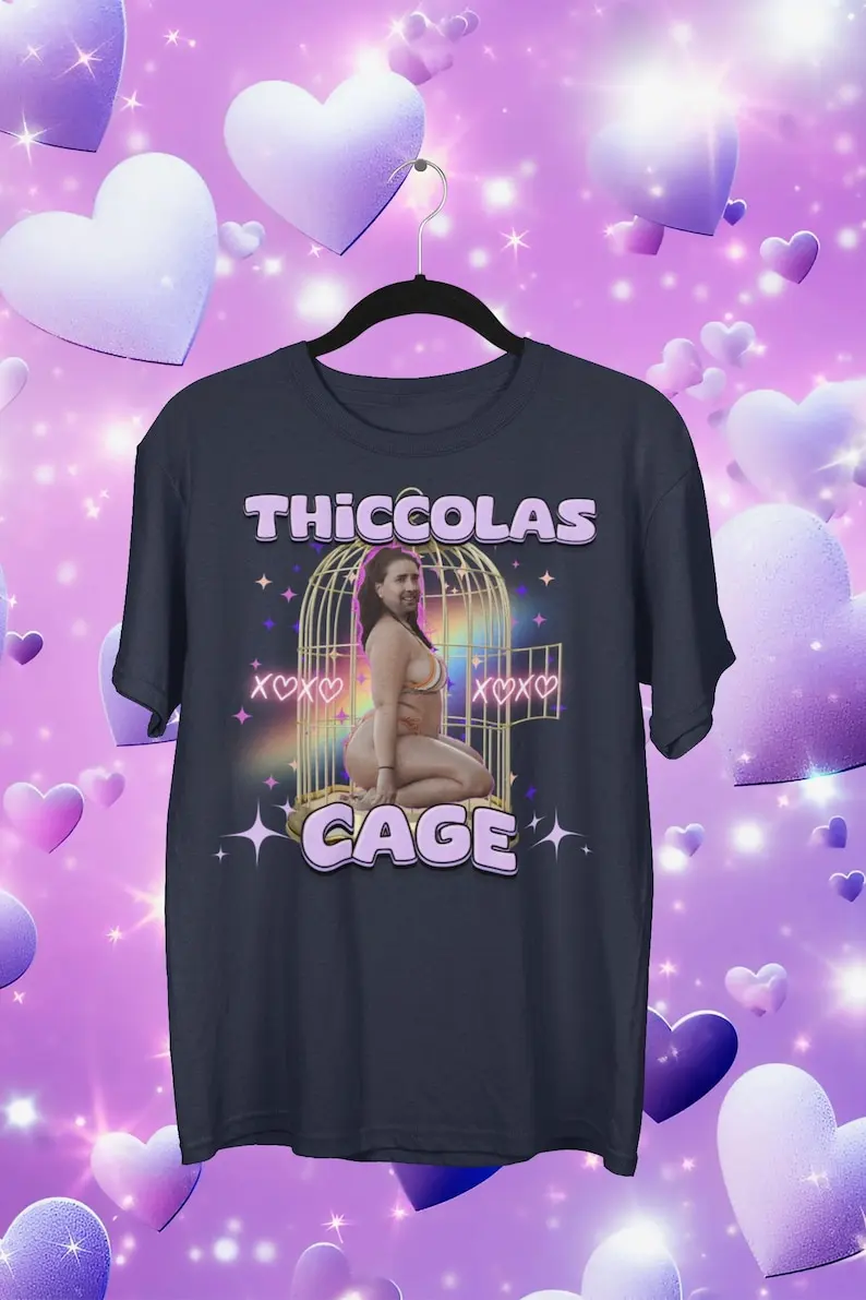 Thiccolas Cage Funny Meme Shirt Gag Tshirt Unhinged Gift Inappropriate Cursed Celebs Celebrities Offensive Raunchy Stupid Meme 2