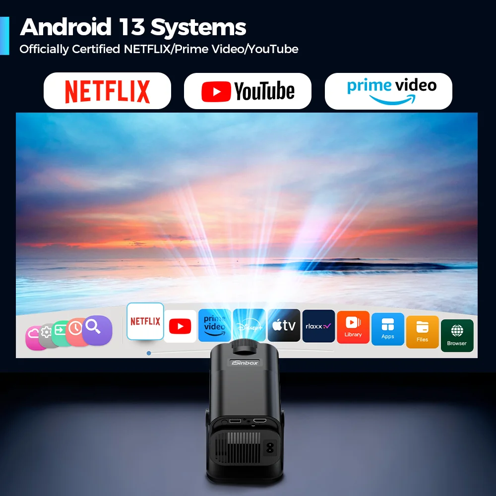 iSinbox プロジェクター Netflix/YouTube/Prime Amazon.co.jp: 【公式認定アプリNetflix/YouTube/Prime Video