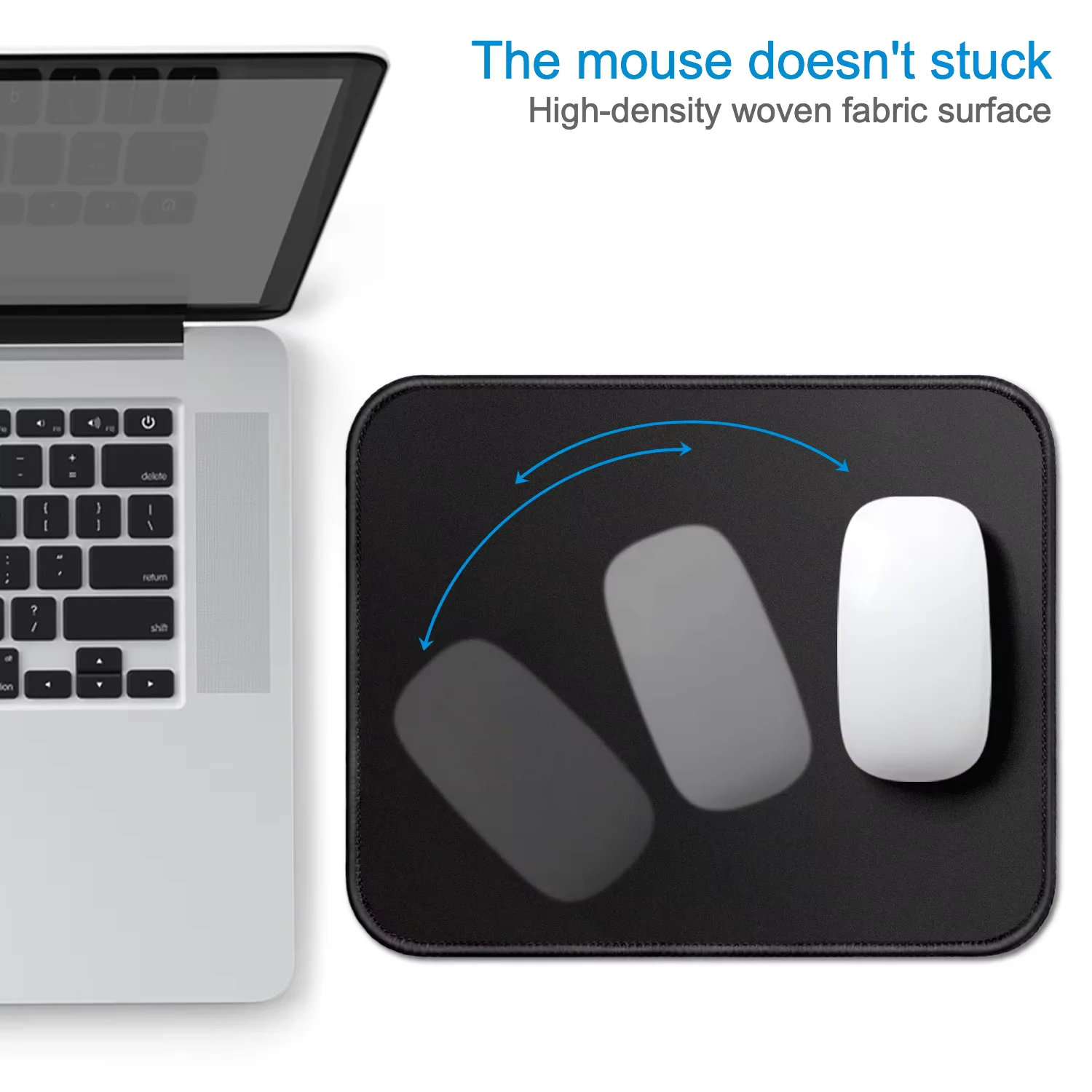 Ergonomic Mouse Pad with Stitched Edges and Comfortable Wrist Support for Office and Gaming