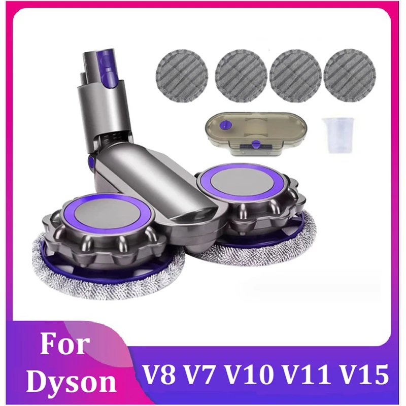 

For Dyson V6 V7 V8 V11 V10 V15 Vacuum Cleaner Attachment Electric Floor Mop Head With Water Tank +Mops + Measuring Cup